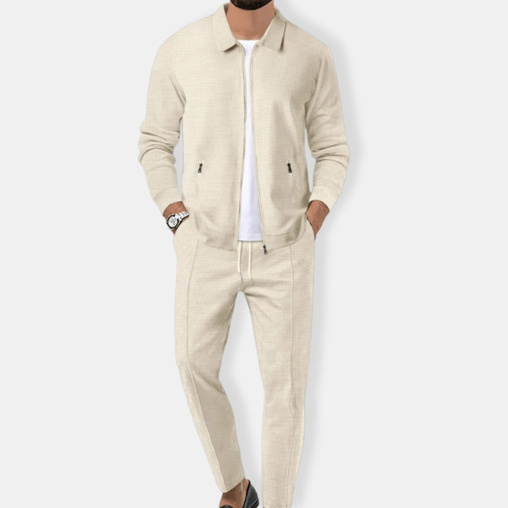 Herren Lässiges Zweiteiliges Trainingsanzug Satz | Mit Reißverschluss