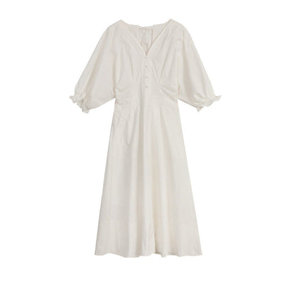 Vanessa – Sommerkleid mit V-Ausschnitt und Puffärmeln