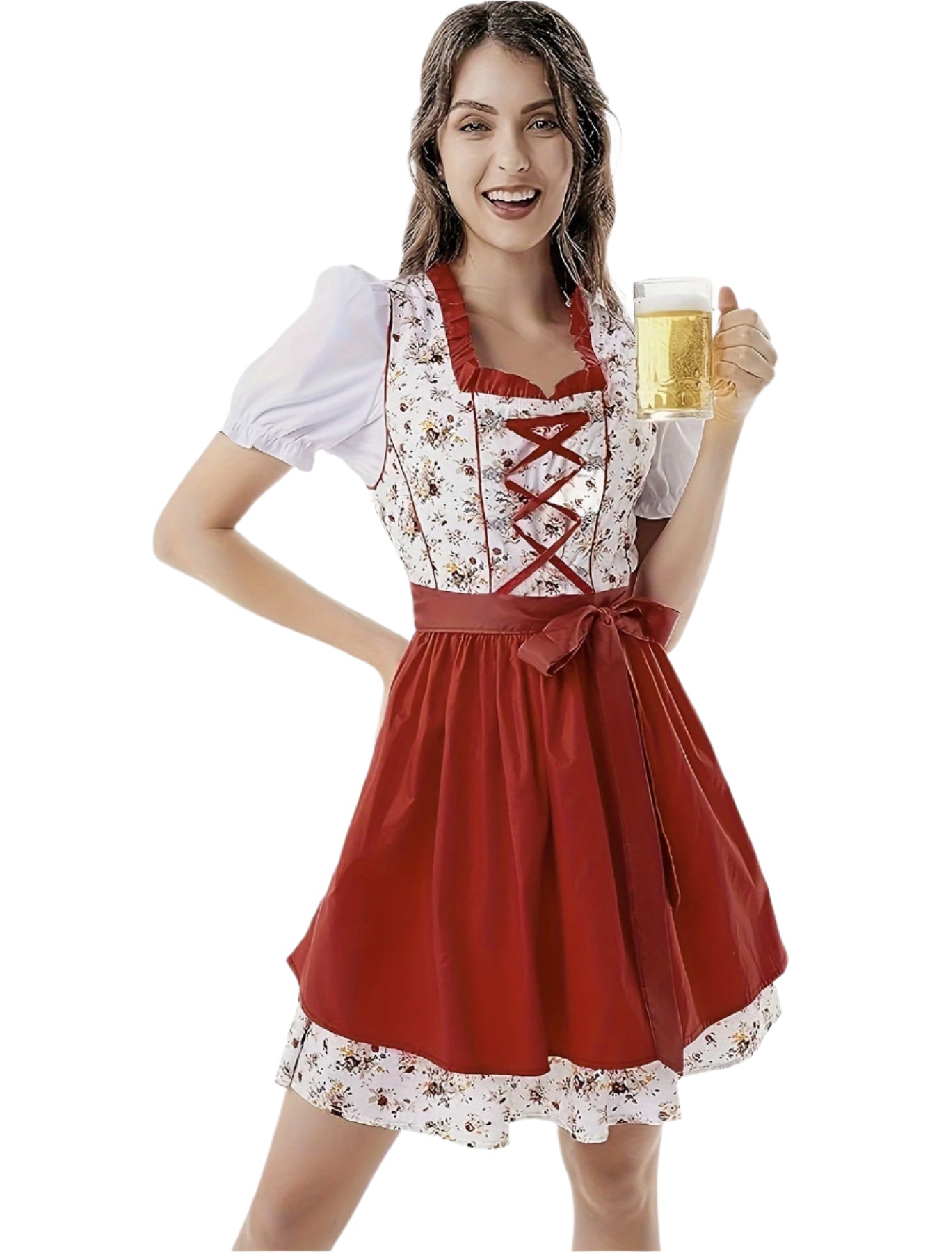 Rot Oktoberfest Mini Dirndl
