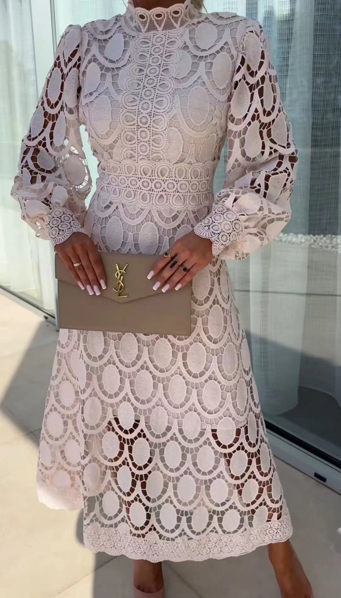 Lydia - Lebhaftes Patchwork Langes Damenkleid