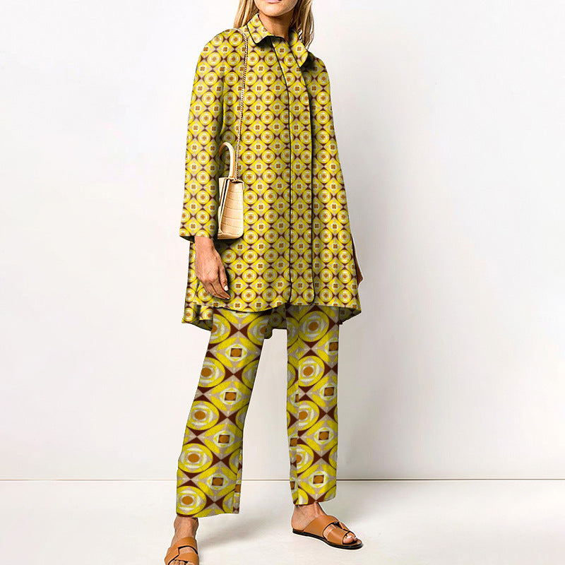 Damen Zweiteiler Set mit 3D-Muster – Eleganter Freizeit-Look für Alltag und Büro