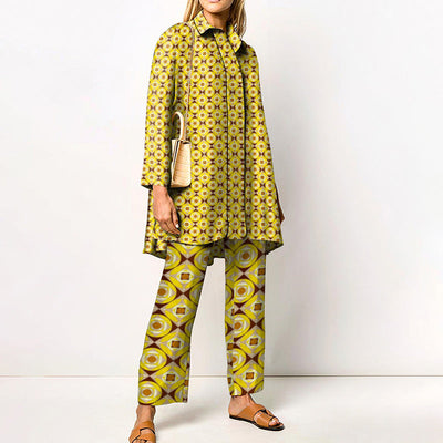 Damen Zweiteiler Set mit 3D-Muster – Eleganter Freizeit-Look für Alltag und Büro