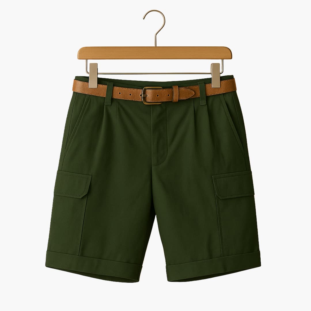 Herren Sommer Shorts aus Leinenmix mit Cargotaschen