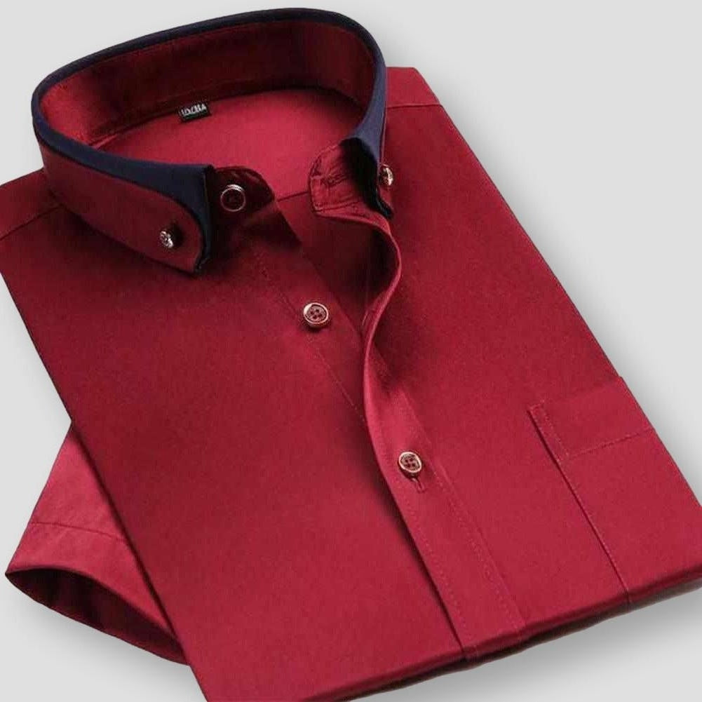 Velinda - Dual Tone Stilvolles Kurzarmhemd für Herren