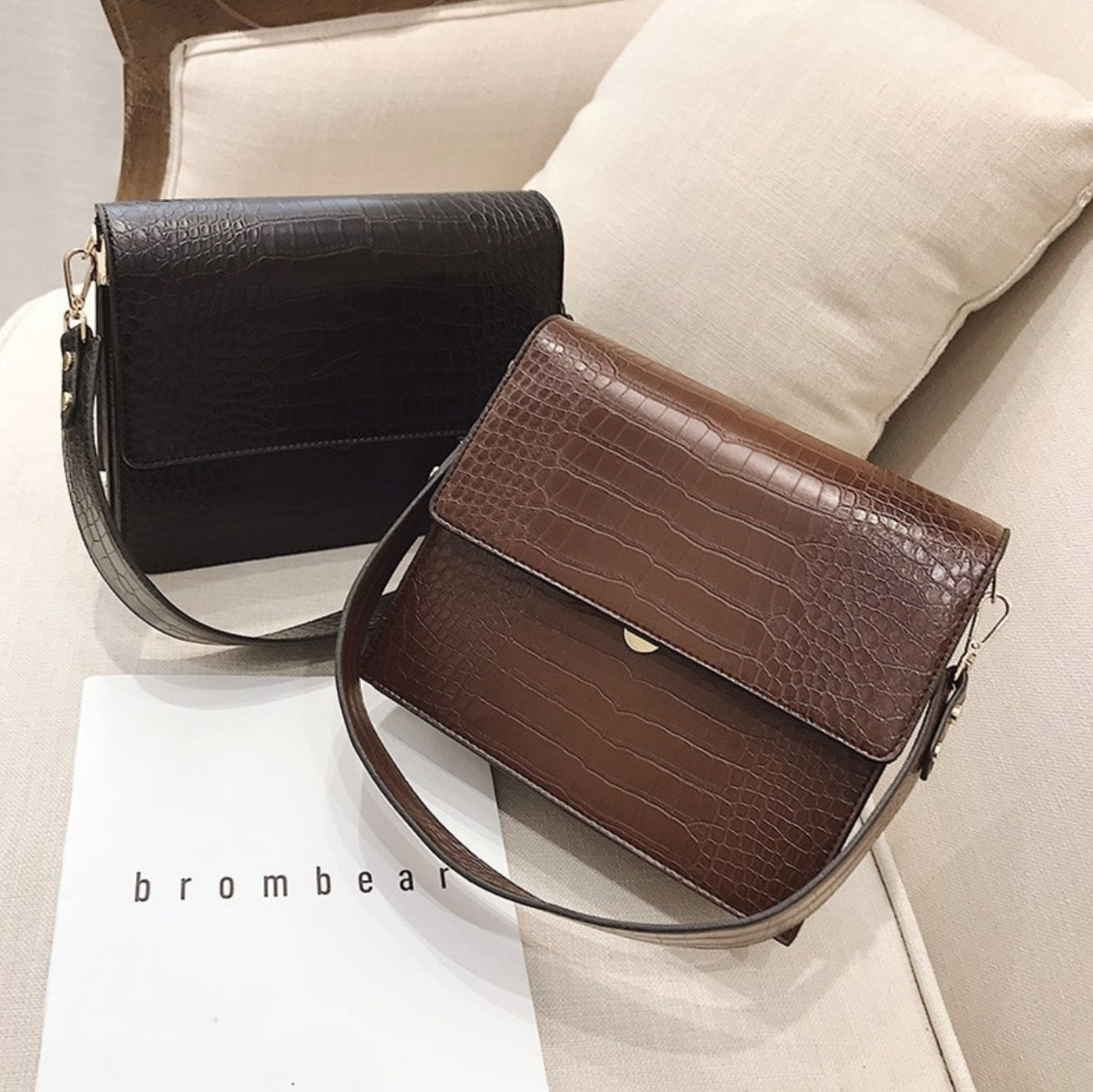 Crossbody Tasche Damen Croco Look – Vegan Leder & Elegant