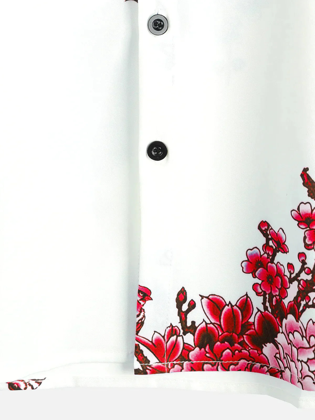 Jackson | Kurze Ärmel Weiß Floral bedrucktes Sommerhemd