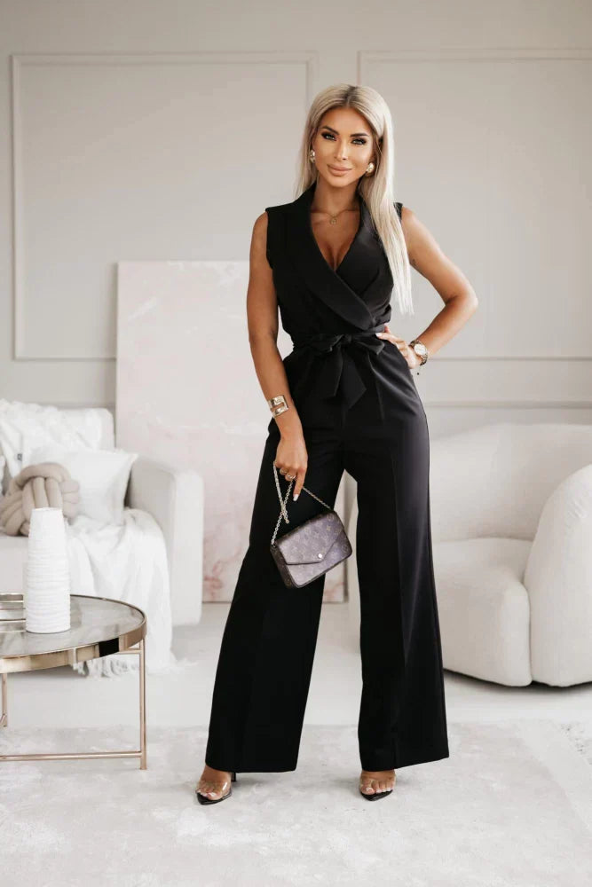 Ärmelloser Jumpsuit – Elegante Silhouette aus edlem Stoff