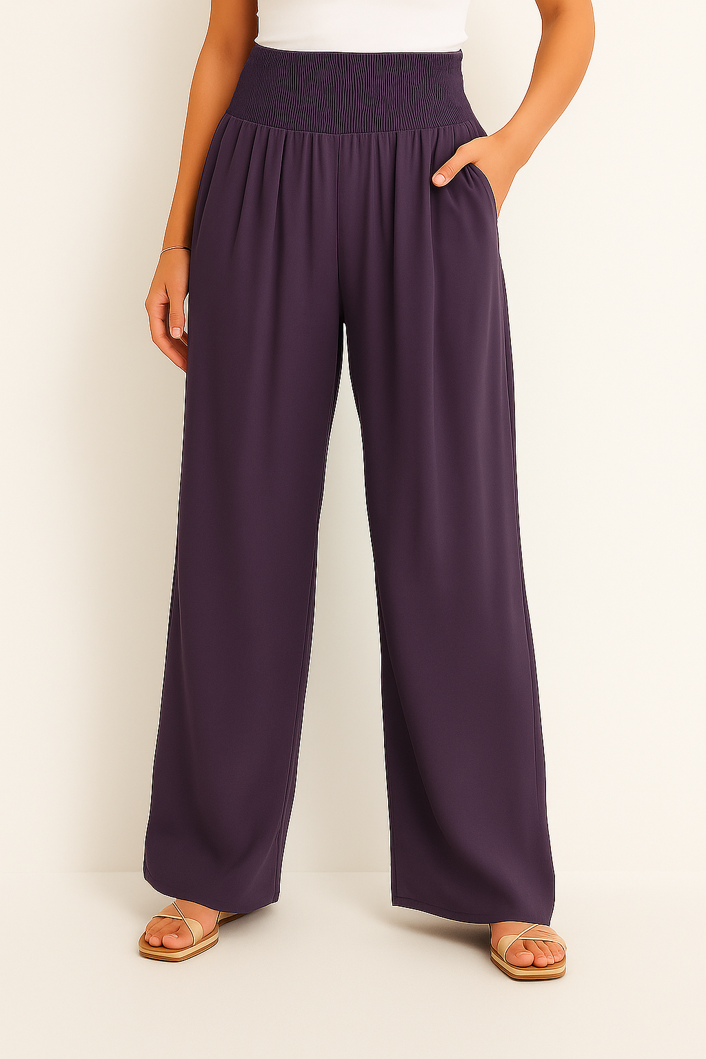 Weite Hose mit elastischem Bund