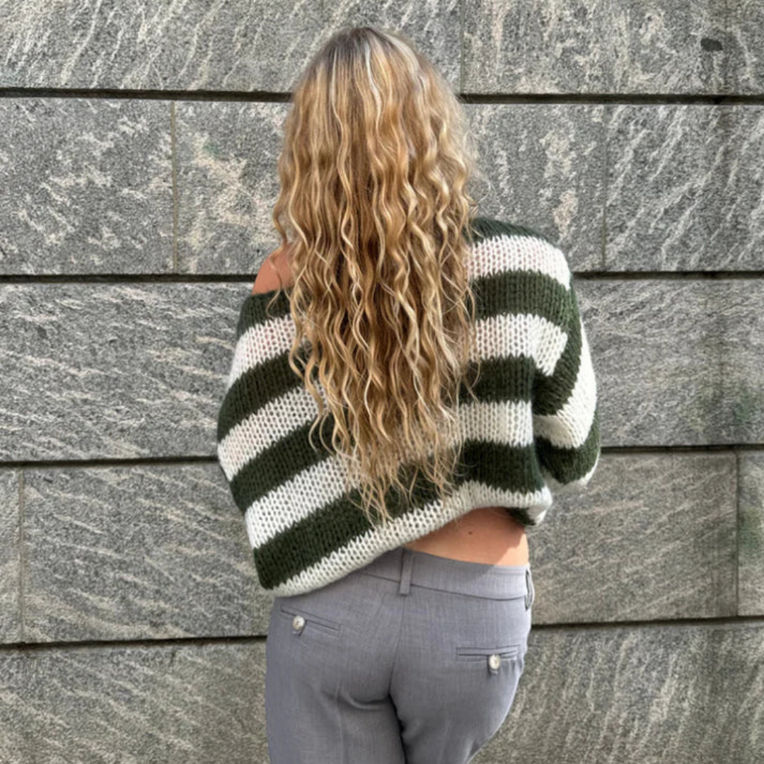 Melina – Gestreifter winter damen Oversize-Pullover
