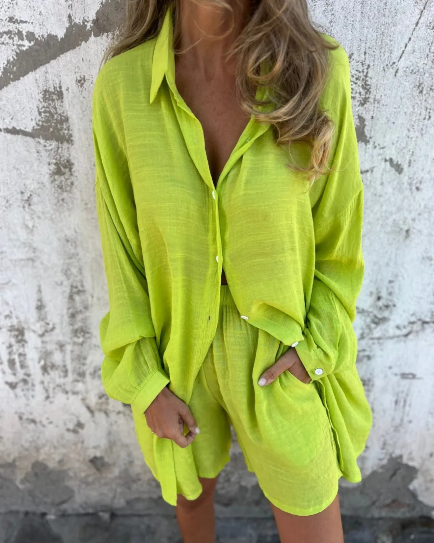 IZELA - LÄSSIGES HEMD & SHORTS-SET