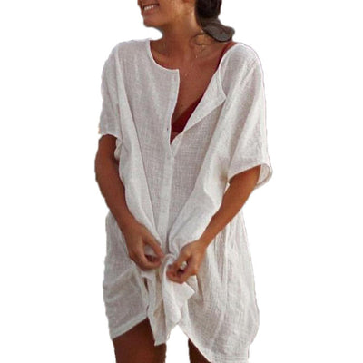 Damen Strand Tunika Lockerer Sommer Kaftan Freizeit Überwurf