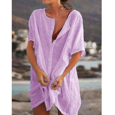 Damen Strand Tunika Lockerer Sommer Kaftan Freizeit Überwurf