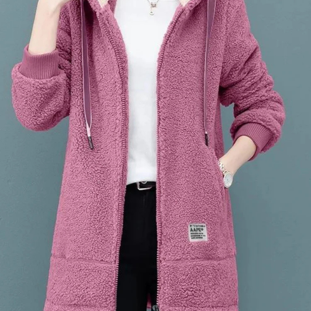 Amira – Damen Teddy-Fleecejacke mit Kapuze