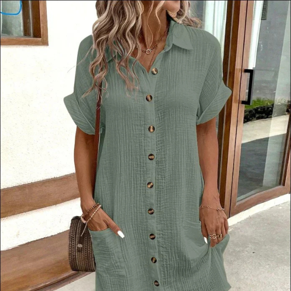 Marita – Luftiges weißes Hemdkleid