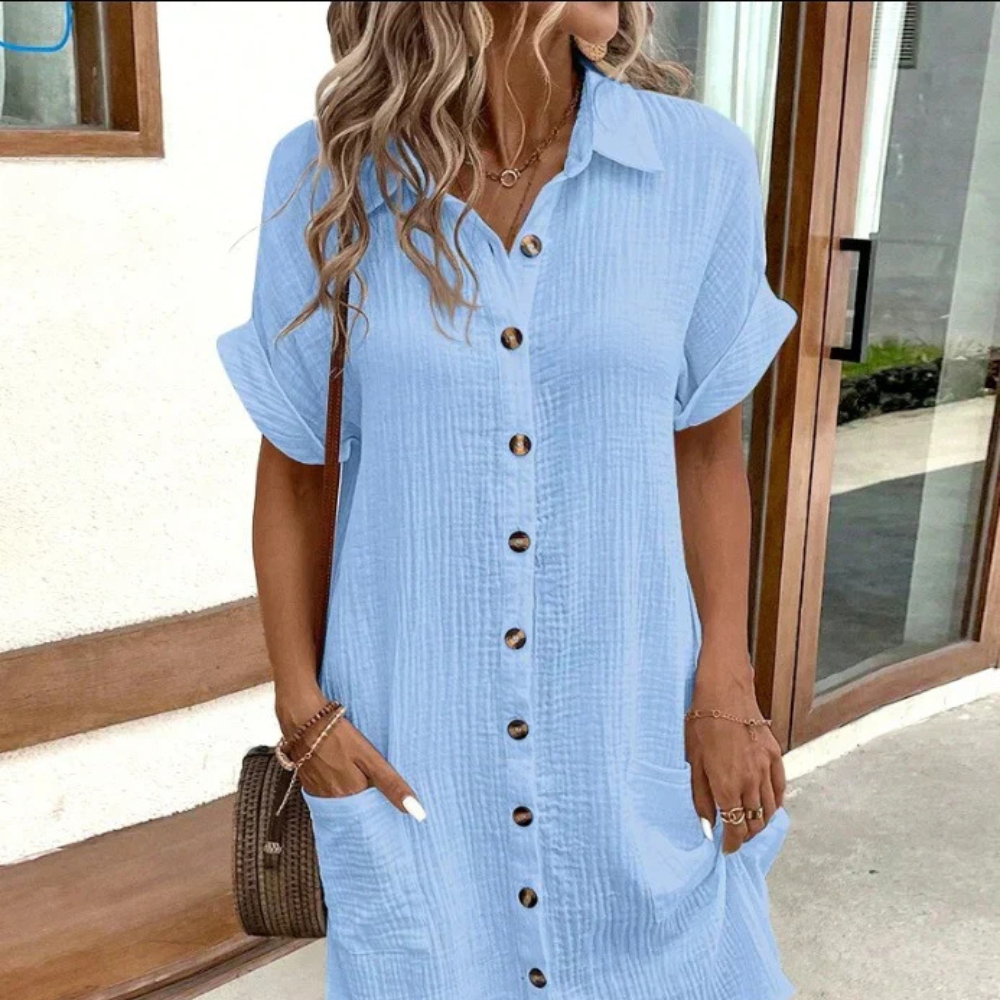 Marita – Luftiges weißes Hemdkleid