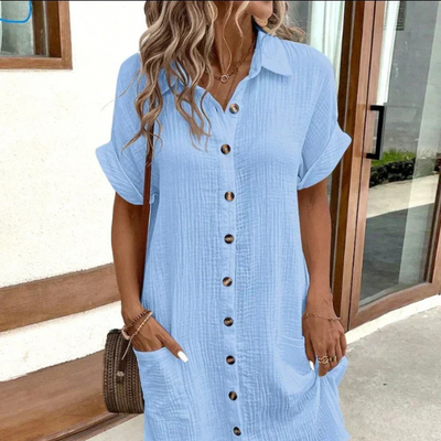 Marita – Luftiges weißes Hemdkleid