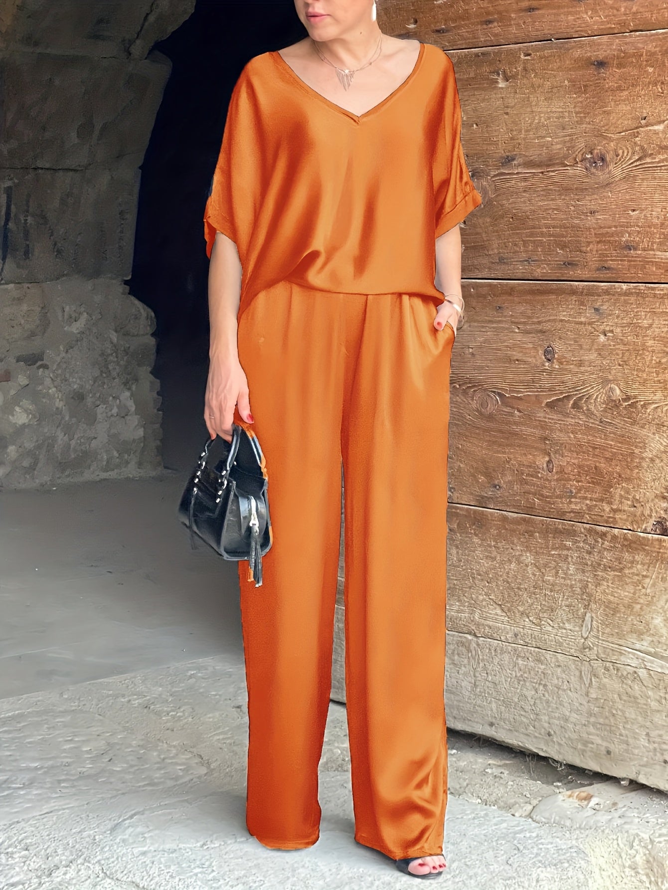 Ashlee - Elegantes Zweiteiliges Satz Mit Kurzen Ärmeln