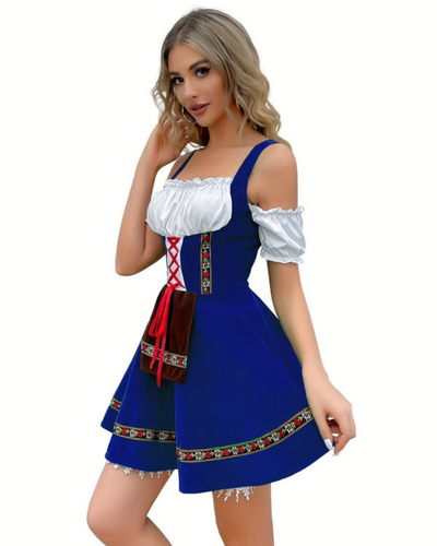 Damen Schulterfreies Traditionelles Dirndlkleid | Mini