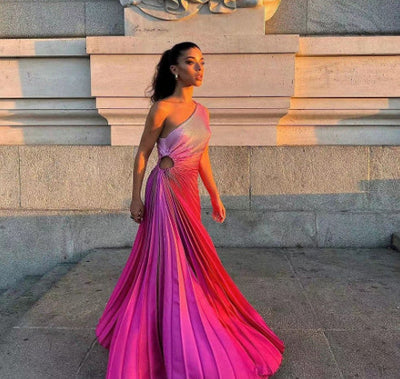 Melissa – Falten Kleid mit gradienten Farben