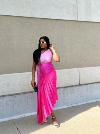 Melissa – Falten Kleid mit gradienten Farben