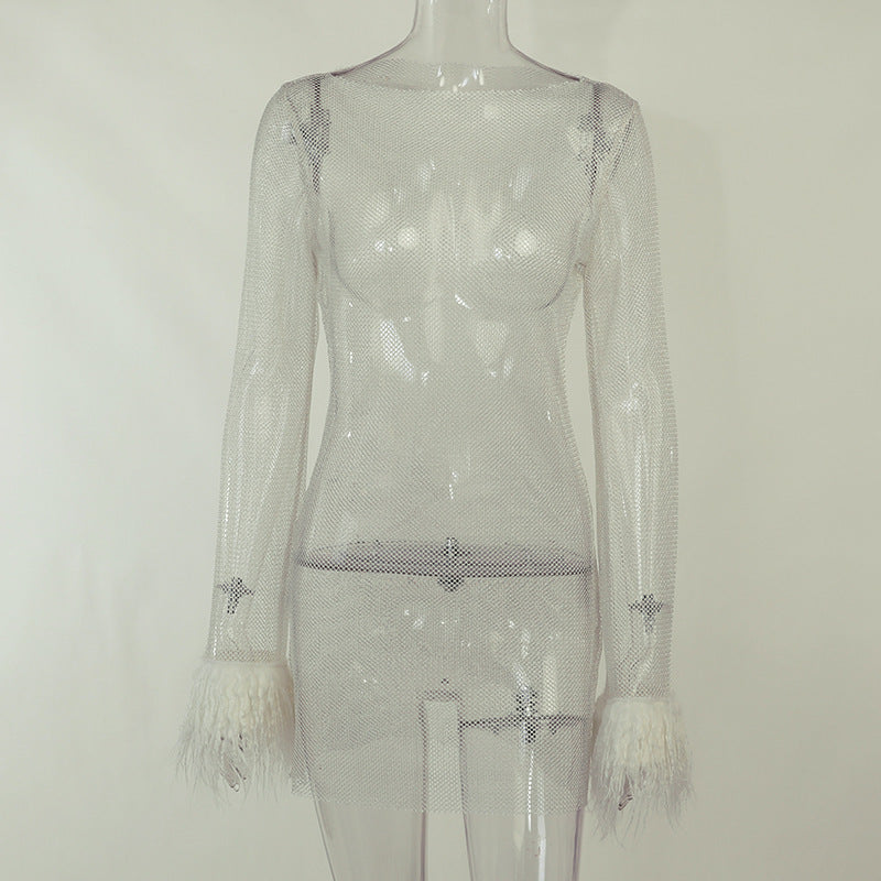 Fiona – Glitzerndes Mesh-Kleid für Damen