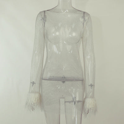 Fiona – Glitzerndes Mesh-Kleid für Damen