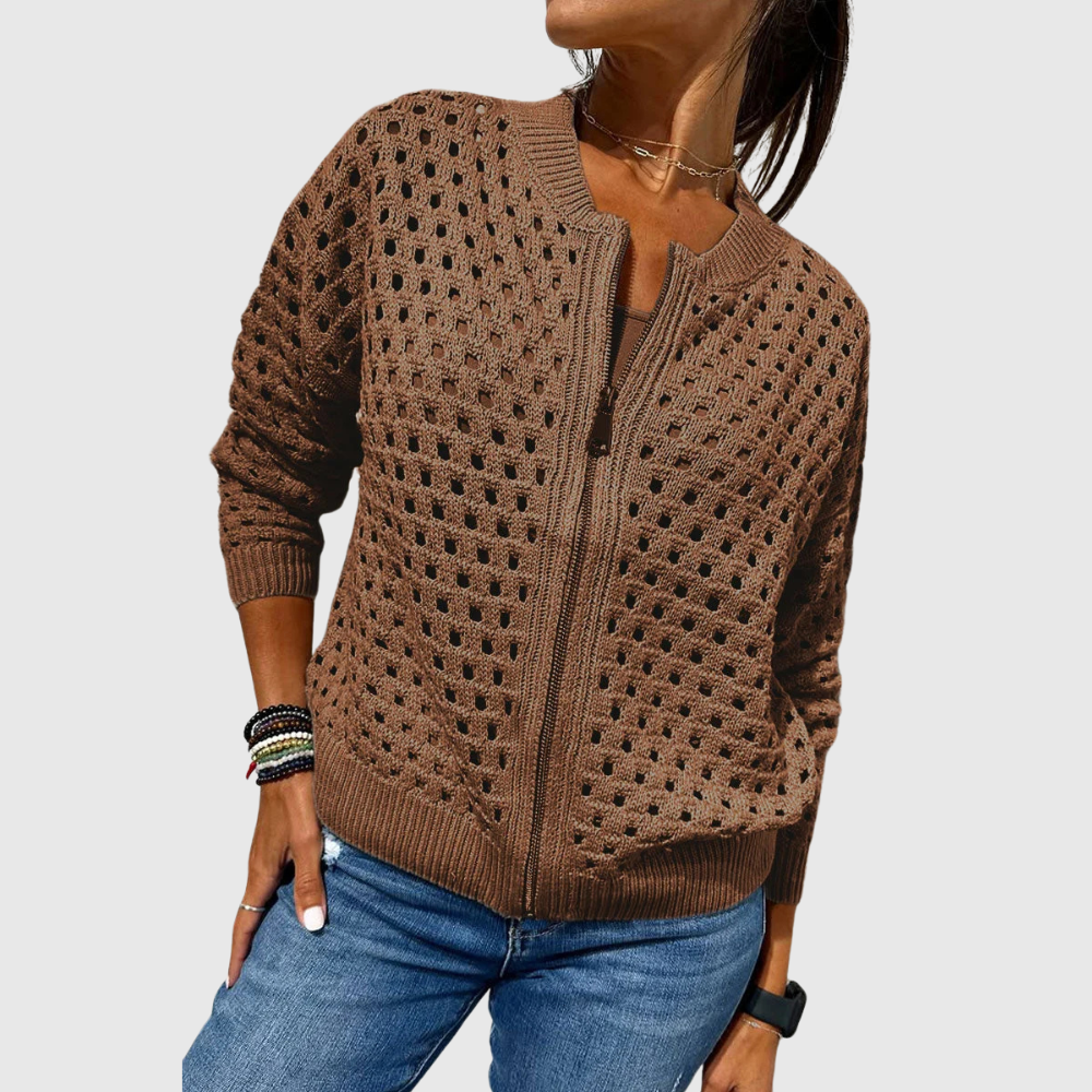 Celina – Stilvolle Strickjacke mit Reißverschluss!