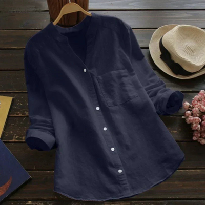 Oline – Klassisches weißes Leinenhemd