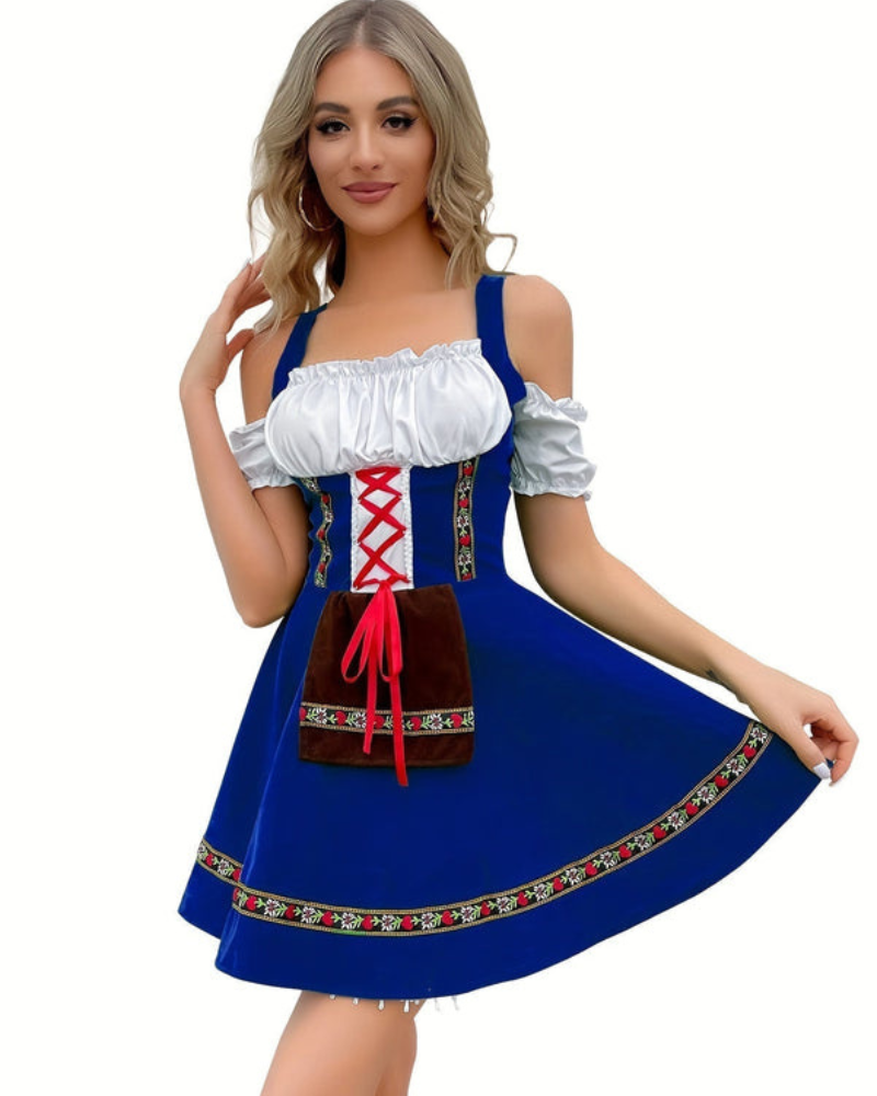 Damen Schulterfreies Traditionelles Dirndlkleid | Mini