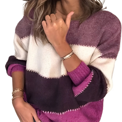 Oriane – Damenpullover mit modernem Farbblock-Design