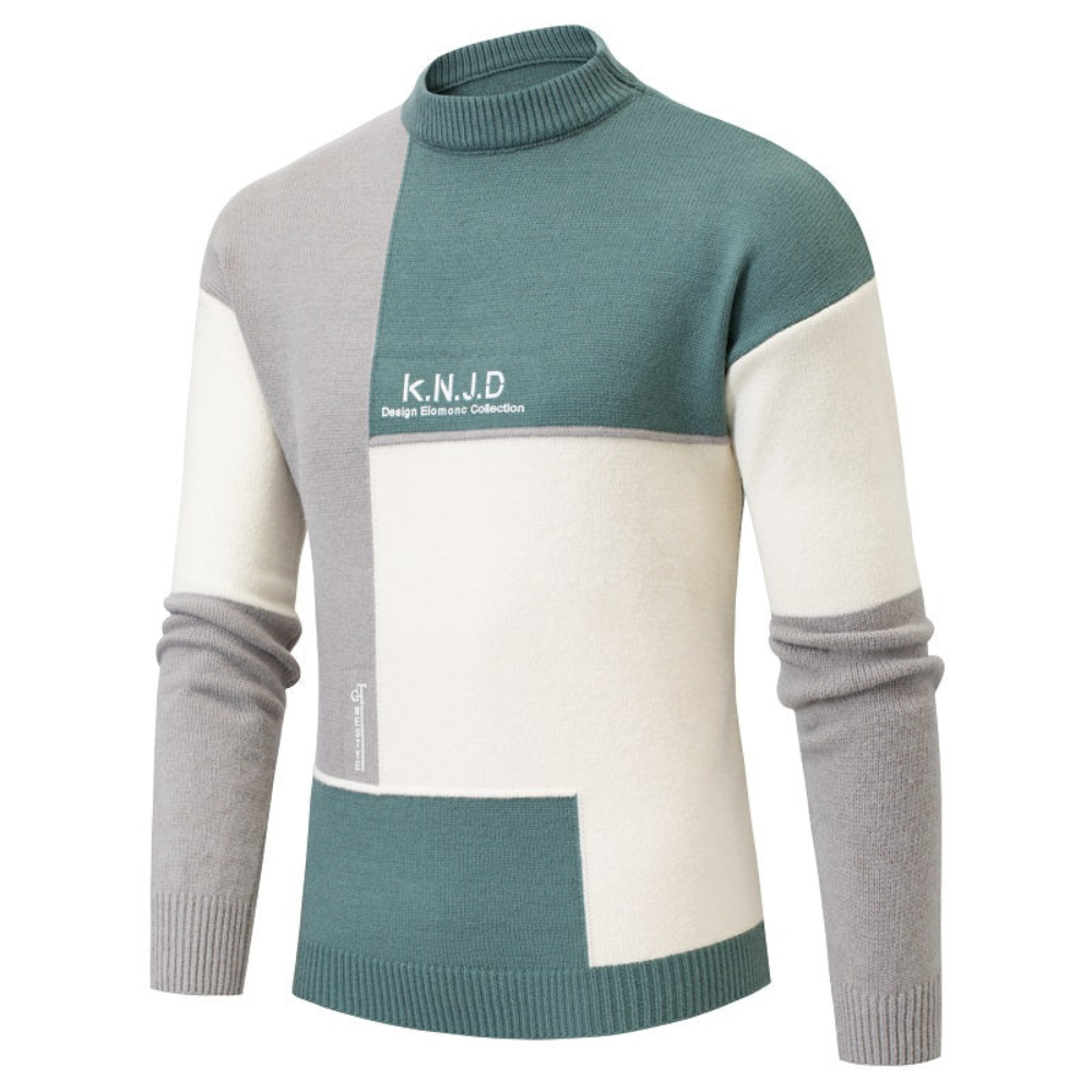 Erwan – Herrenpullover mit modernem Farbblock-Design