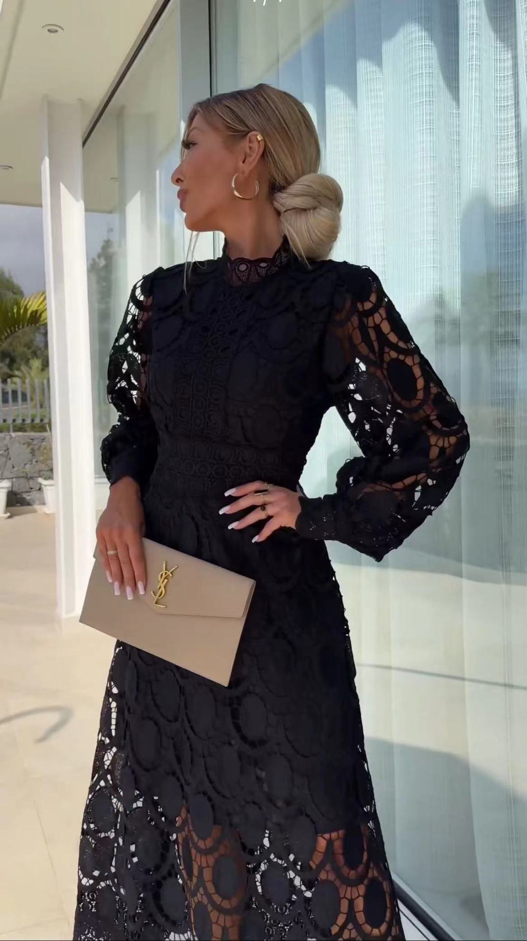 Lydia - Lebhaftes Patchwork Langes Damenkleid