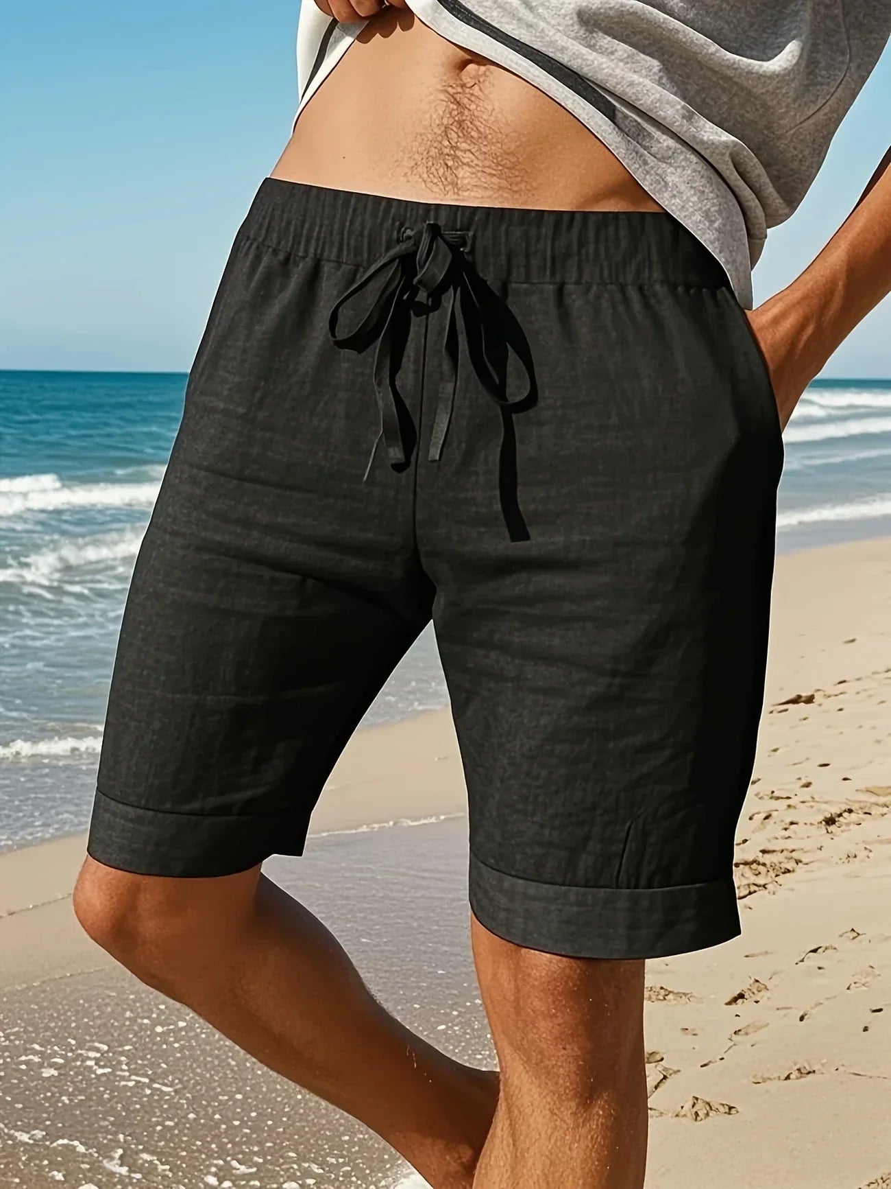 Callan – Lässige Leinen Shorts Mit Tasche