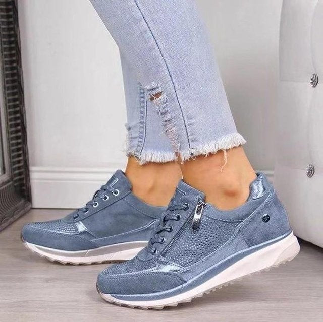 Damen Sneaker Freizeit Komfort Flache Turnschuhe Atmungsaktiv