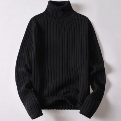 Walter – Herrenpullover mit Rollkragen und Rippstrick