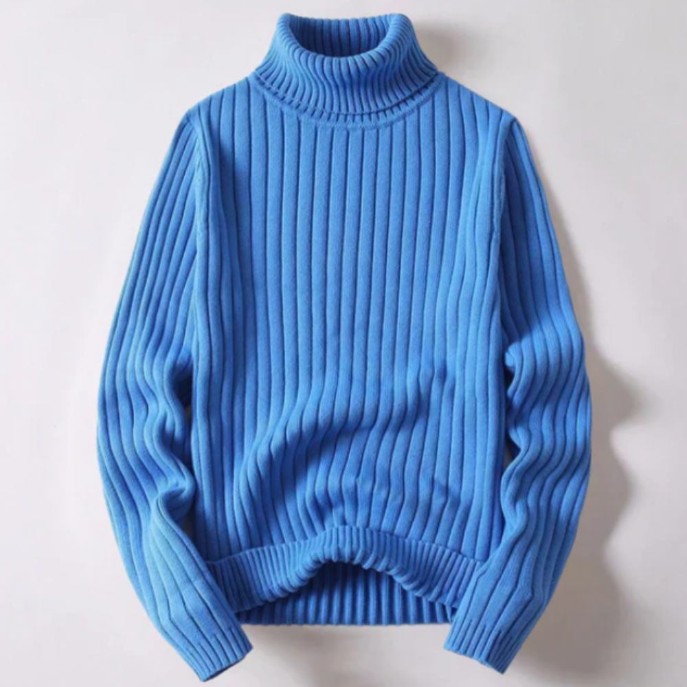 Walter – Herrenpullover mit Rollkragen und Rippstrick