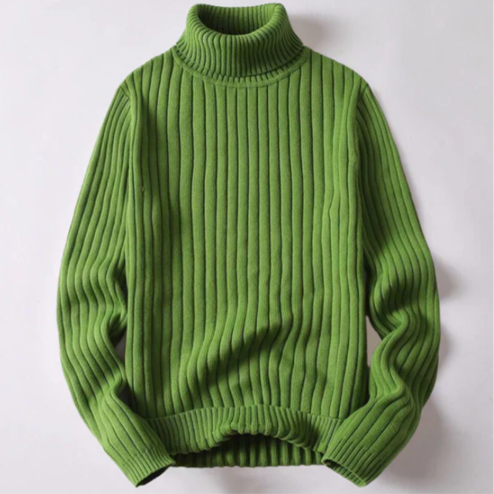 Walter – Herrenpullover mit Rollkragen und Rippstrick