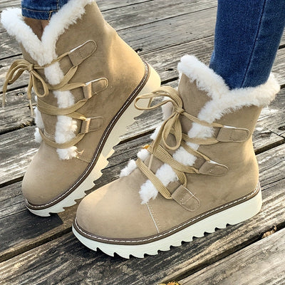 Winterschuhe Damen | Mit Schnürung Und Plateausohle Stiefel
