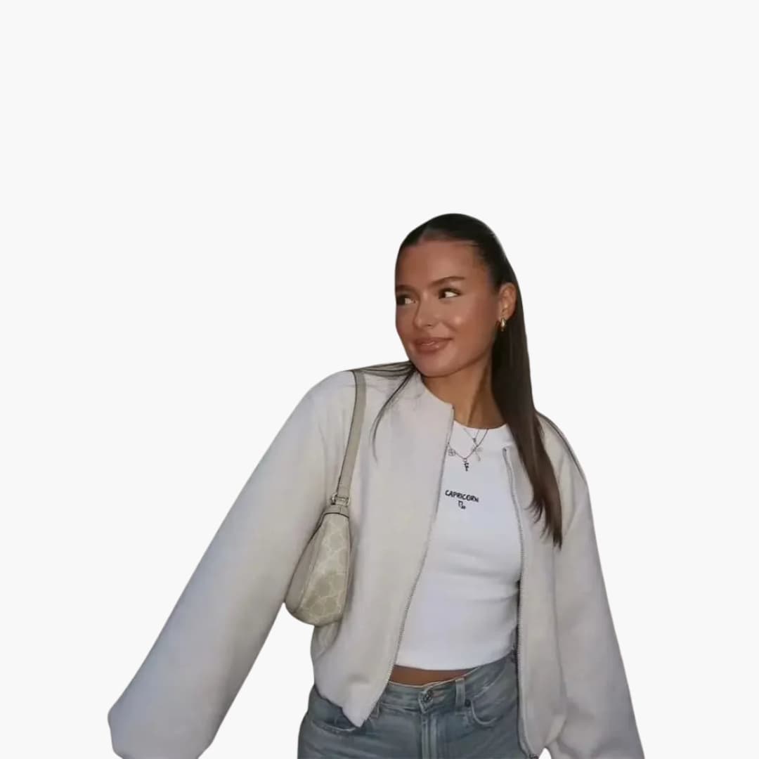 Rundhals Übergangsjacke für Damen