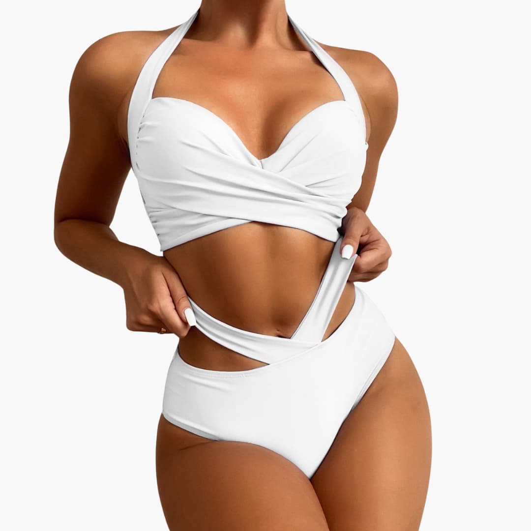 Zweiteiliger Damen-Bikini mit hoher - Taille und Bauchkontrolle