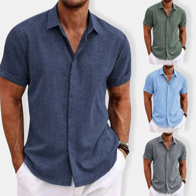 Herren Kurzärmeliges Knopf Daunen Hemd | Lässig