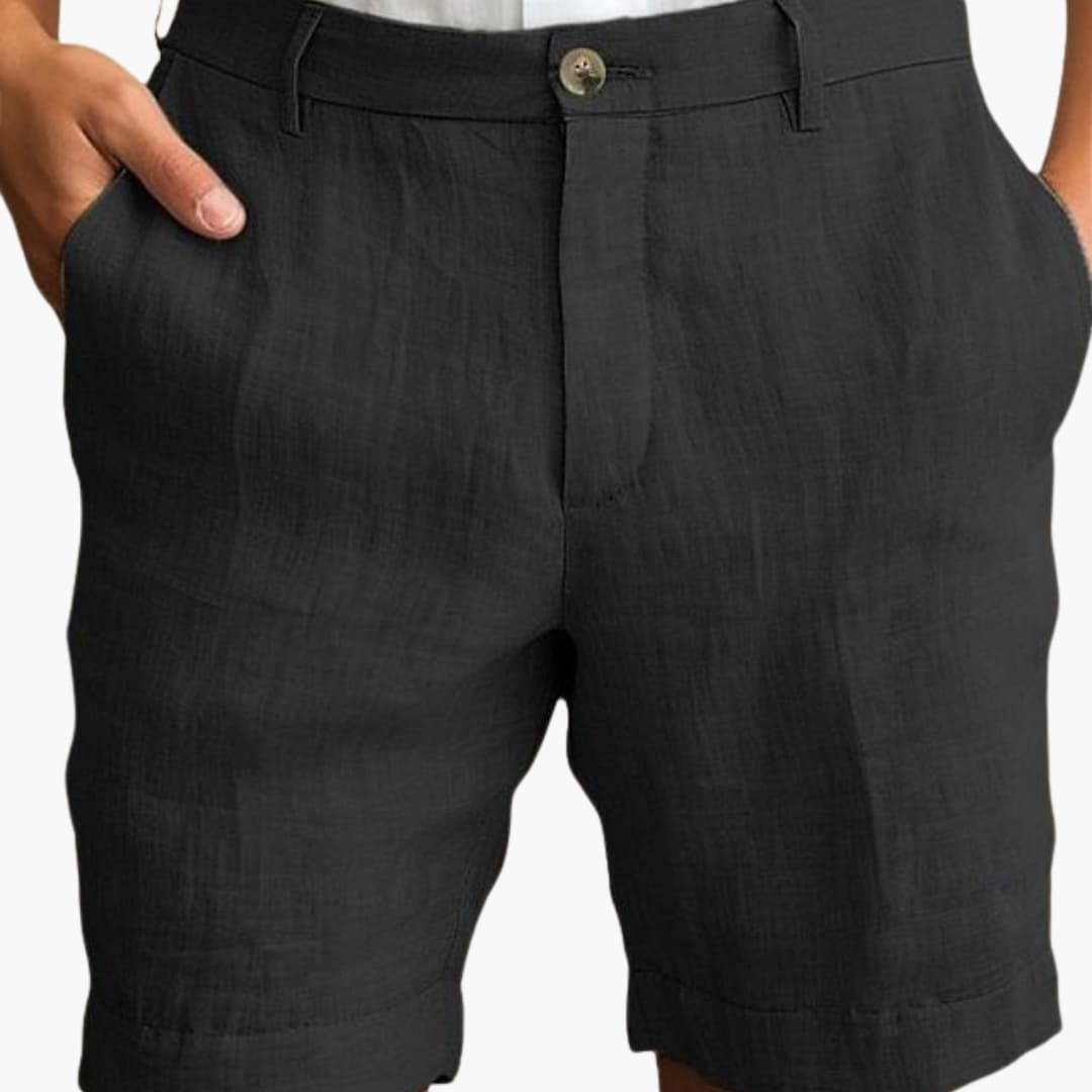 Herren Sommer Shorts mit geradem Bein und Umschlagsaum