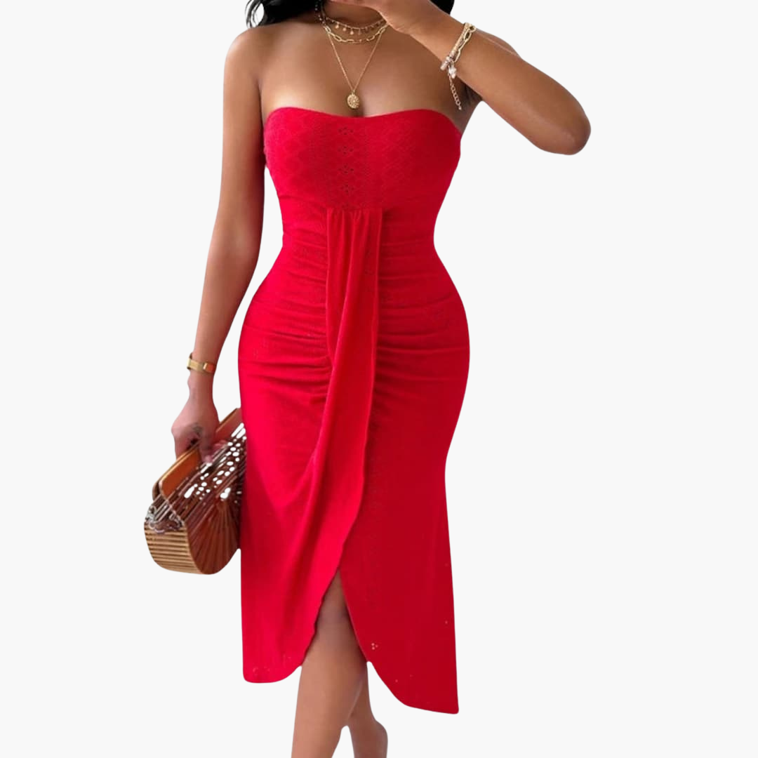 Besticktes Midikleid für Damen – Elegantes Sommerkleid