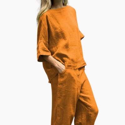 Zweiteiler Set Damen - Crop Top & Cropped Hose für den Sommer
