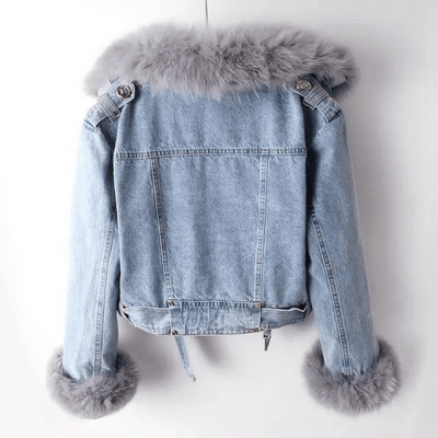 Sophia | Elegance Denim & Pelz Jacke