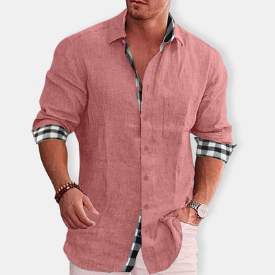 Herren Lässig Knopf Daunen Hemd | Langarm