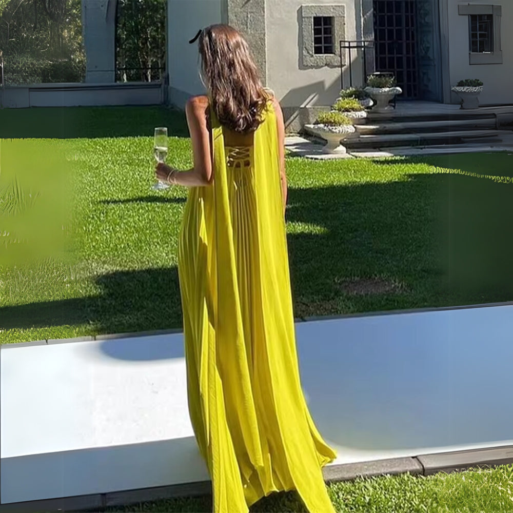 Melista – Elegantes Langes Plissee Kleid