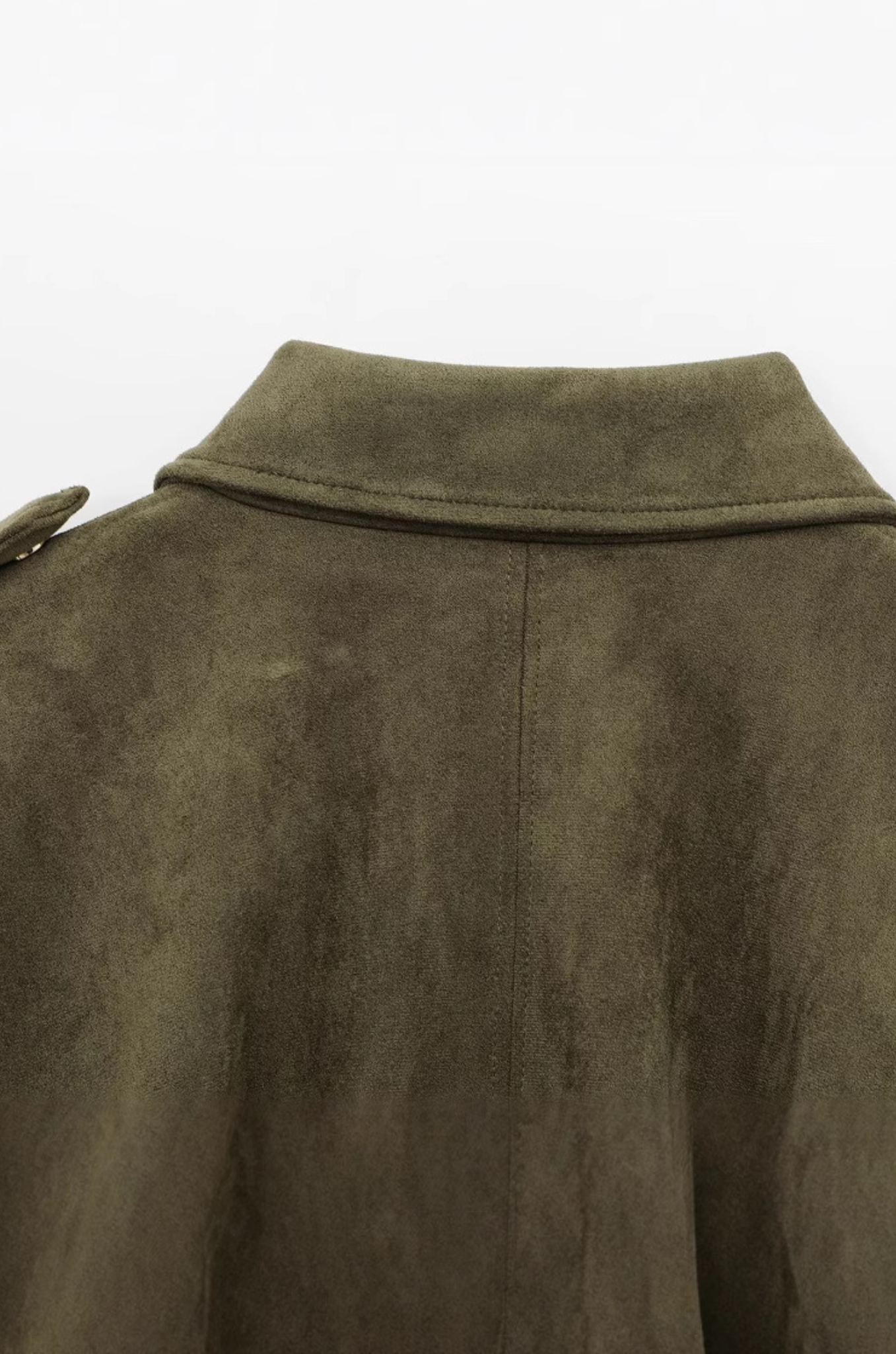 MIRAVO | Wildleder-Pilotenjacke mit Fledermausärmeln – Grün