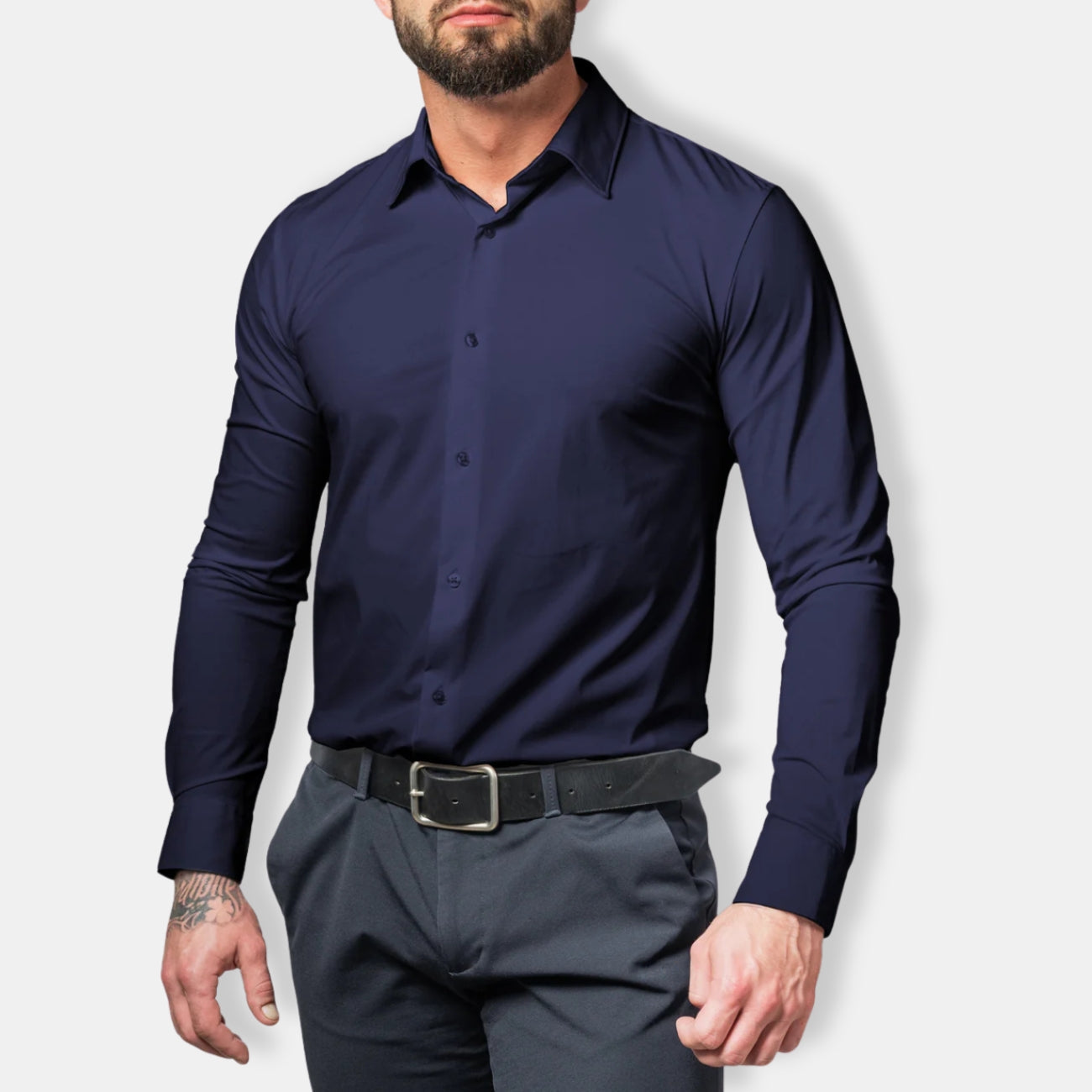 Herren Schlanke Passform Hemd | Langarm