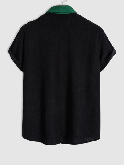 Gusion - Patchwork Kord Hemd mit kurzen Ärmeln